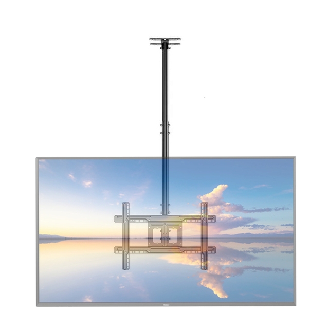 Zeno Industrial Ceiling TV Mount 32-80" 68.5kg(151lbs) Height Adjustable Cold Rolled Steel +12° Tilt for Hotel/Classroom Tv Bracket