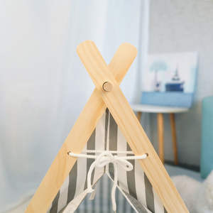 Tente pour animaux <span class=keywords><strong>de</strong></span> compagnie en bois personnalisable Offre Spéciale <span class=keywords><strong>tipi</strong></span> <span class=keywords><strong>toile</strong></span> lavable d'intérieur avec motif animal pliable accepté - Product Image 5