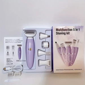 Rasoir électrique pour femmes tondeuse à cheveux pour bikini jambes femmes rasage sourcils lèvres corps bras aisselles épilation faciale 5 en 1 Kit - Product Image 1