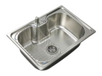 Évier de cuisine en acier inoxydable 201 épaissi, fait main, moderne, finition PVD noire, résistant à la rouille, à cuve unique, à coins à rayon zéro