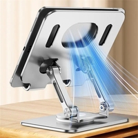 Support de tablette pliable à rotation de 360 degrés Support de tablette à réglage flexible vertical réglable en aluminium Support de tablette