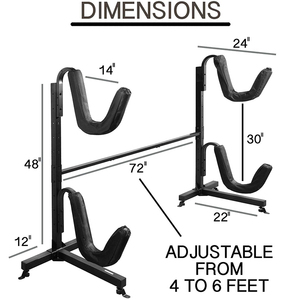 जे-मेच भारी शुल्क काले धातु के फ्रेम kayaka रैक में 2 kayaks 175 lbs पैडबोर्ड डबल kkkara - Product Image 5