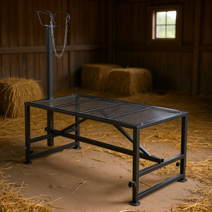 Soporte para Ovejas y Cabras de 51x23 Pulgadas, Metálico, Altura Ajustable, Equipo de Ordeño y Esquilado, Ganadería - Product Image 2