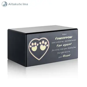 Personalised Memory Dog Urns Wood Keepsake Memorial Urns For Ashes Raised Words Dog Pet Memorial Keepsake Box