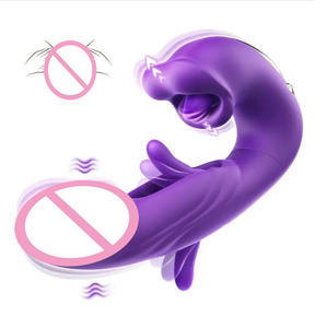 3-in-1 Rosa Fernbedienungs-Klitorisvibrator Paar-Dildos mit Zungen-Saugfunktion Rosen-Leck-App für Frauen Sexspielzeug Masturbatoren - Product Image 1