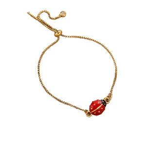 Pulsera de Cadena Ajustable de Acero Inoxidable con Baño de Oro PVD de 18K y Detalles de Diamantes de Imitación, Pulsera DIY con Dijes para Mujer - Product Image 5