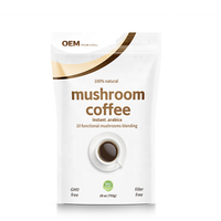 Café instantané aux micro-champignons 100 % naturel, sans sucre, mélange de champignons et de Reishi, détoxifiant, marque privée OEM, vente chaude