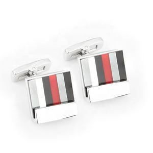 Boutons de manchette carrés en émail de Style français, haute qualité, vente en gros - Product Image 1