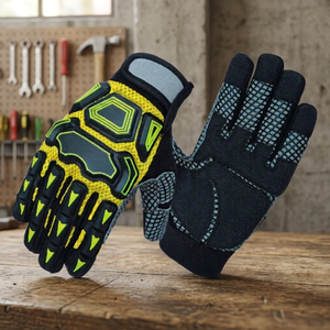 Impact Reducing Gloves PU Material Anti-Slip Raised Micro-Diamond <b>Texture</b> Elastic Wristband Latex-Free <b>Powder</b>-Free - Product Image 4