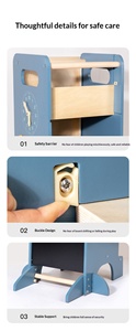 Taburete <span class=keywords><strong>de</strong></span> madera para niños con pasamanos para habitación infantil, baño, <span class=keywords><strong>guardería</strong></span>, torre <span class=keywords><strong>de</strong></span> aprendizaje, muebles multifuncionales para niños - Product Image 3