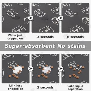 Alfombra para Mascotas Rectangular con Diseño de Dibujos Animados, Antideslizante, para Comer y Dormir, 35x50 45x60 50x70, Material que No Requiere Lavado - Product Image 3