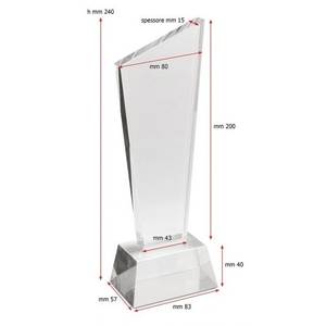 Trofeo de Cristal con Base de Cristal K 5-H 240MM con Impresión UV para Placas y Medallas de Ferias Comerciales - Product Image 3