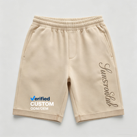 Shorts cargo en molleton doux personnalisés à marque privée, brodés, style universitaire streetwear, épais, fournisseur de premier plan
