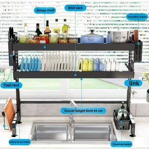 <span class=keywords><strong>Escurridor</strong></span> <span class=keywords><strong>de</strong></span> <span class=keywords><strong>Platos</strong></span> Metálico <span class=keywords><strong>Barato</strong></span> al por Mayor para Cocina, Soporte <span class=keywords><strong>de</strong></span> Almacenamiento Sobre el Fregadero, Escurreplatos - Product Image 4