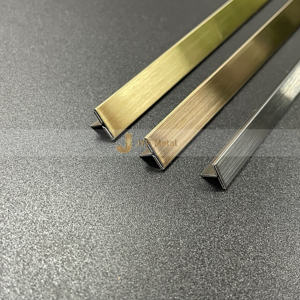 LL137 Factory Free Sample T Shape Profile <b>Edge</b> <b>Strip</b> Decorative Waterproof Durable <b>Metal</b> Stainless Steel Tile Trim Easy - Product Image 5