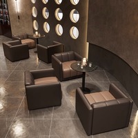 Ensemble de sièges de restaurant modernes, canapé banquette commercial en cuir avec table à manger pour bar, café, club