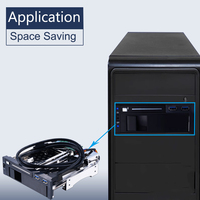 Rak Hot Swap Dual Bay Berdensitas Tinggi, Enclosure SATA 2.5+3.5 Inch untuk Penyimpanan Data yang Andal