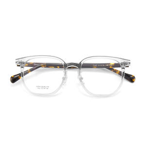 กรอบแว่นตาอะซิเตทคุณภาพสูง Danyang ทรงสี่เหลี่ยมเต็มกรอบ เลนส์เรซิ่นใส รุ่น Unisex 7342 - Product Image 2