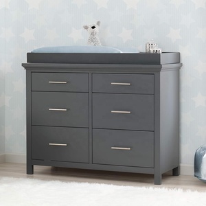 Commode à 6 tiroirs pour chambre d'enfant en bas âge armoire de rangement commode et <span class=keywords><strong>table</strong></span> à <span class=keywords><strong>langer</strong></span> en bois pour bébé - Product Image 1