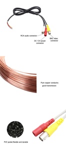 Nhà máy cung cấp PVC Áo khoác <span class=keywords><strong>CCTV</strong></span> an ninh máy ảnh cáp với <span class=keywords><strong>BNC</strong></span> DC nối không thấm nước video điện Pigtail cho xe ô tô - Product Image 6