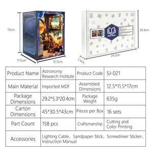 Kit de puzzle 3D en bois DIY Thème Institut d'Astronomie Créative avec lumière LED – Maquette d'<span class=keywords><strong>architecture</strong></span> miniature - Product Image 4