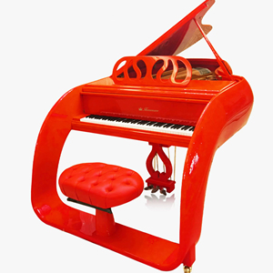 Pianoforte pegaso stile Grand Car polacco rosso - Product Image 1
