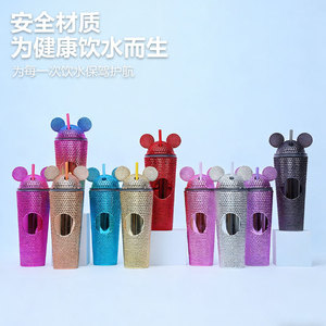 Mickey Mouse Design Straw Cup Double Wall Insulated Drink Bottle With Lid And Straw For Kids And Students - Product Image 4