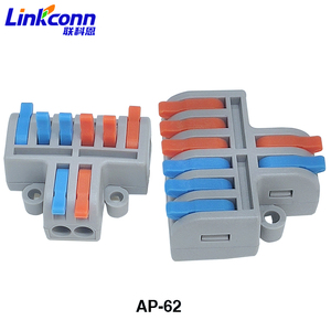 Bloque de terminales industrial de 2 entradas y 6 salidas para conectores de cable, rango de cable de 0.08-4mm², contactos de latón, desconcentrador de nailon AP 62 - Product Image 6