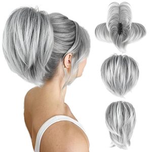 Peluca de Cabello Sintético de Alta Calidad con Descuento, Cola de Caballo Corta, Despeinada, Esponjosa, con Efecto Nido, de Seda Resistente al Calor, Ajustable para Mujer - Product Image 3