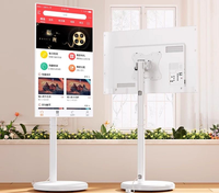 Écran tactile intelligent LED LCD TV de 21,5/24/27/32/15,6 pouces, moniteur d'animation portable, support de sol sans fil mobile pour magasin de détail