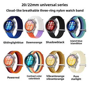 สายนาฬิกาไนลอนใหม่ขนาด 20 มม. 22 มม. สำหรับ GT Runner2 Sports Cloud Sense สายนาฬิกาไนลอนแบบสามข้อต่อ ระบายอากาศได้ดี - Product Image 2
