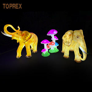 टोपरेक्स इको-फ्रेंडली आउटडोर एलईडी लाइट्स लॉन गार्डन थीम पार्क फेस्टिवल सजावट के लिए बड़े राल हाथी की मूर्तियां मूर्तिकला - Product Image 2