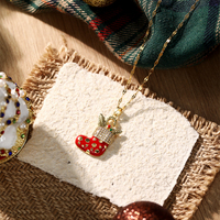 Colliers Pendentifs Thème Noël Luxe Mode SA Jewelry : Élan, Sapin, Chapeau, Chaussette, Perle, Zircon – Bijoux pour Femme