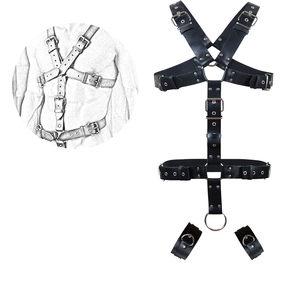 男性用レザーハーネスフェチボンデージ拘束ボディセックスツール大人用ゲームボンデージギア - Product Image 3