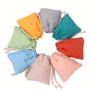 Sacs de rangement pour bijoux en coton coloré recyclable personnalisés avec cordon de serrage pour l'artisanat et la fabrication de bougies - Product Image 3