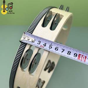 Pandereta de Doble Fila de 10 Pulgadas (25 cm), Instrumento Musical, Pandereta al por Mayor para Bodas, Iglesia, Tambor de Mano - Product Image 5