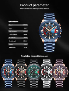 Montre chronographe <span class=keywords><strong>de</strong></span> luxe pour homme, nouveau modèle original à quartz, grand cadran <span class=keywords><strong>4M</strong></span>, étanche 3 ATM, boîtier en alliage violet - Product Image 6