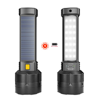 Lampe torche LED d'urgence à charge rapide USB-C, double couleur COB, alimentée par énergie solaire, étanche IP65, vente en gros