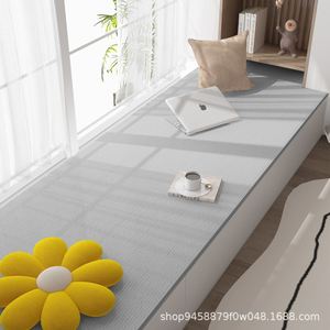 Tapis rectangulaire uni en polyester, antidérapant, à poils ras, style scandinave, fin (0,2-0,4 pouce), nettoyage localisé - Product Image 5