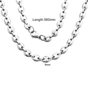 High Quality Stainless Steel Pig Nose <strong>Chain</strong> Coffee Beans Necklace <strong>Men</strong> Jewelry <strong>Silver</strong> Jewelry <strong>for</strong> <strong>Men</strong> Women - Product Image 2