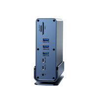 Hub Type C 15 en 1, double HDTV++RJ45(1000Mbps)+5 ports USB, USB-C 3.1 10Gbps, prise audio 3.5, station d'accueil pour ordinateur portable