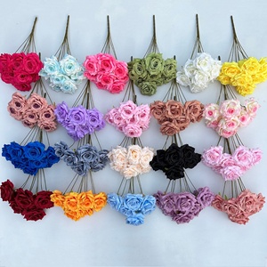 PT-R141 vente en gros de haute qualité 9 têtes bouquet de fleurs en soie fleur artificielle bouquet de roses fournisseur de <span class=keywords><strong>jardin</strong></span> - Product Image 3