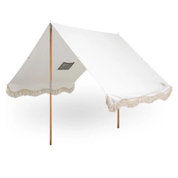 Disesuaikan Terbuka Tenda Camping Putih Kayu Solid Rod 3 Meter 4 Meter Pantai Shading Rumbai Tenda//