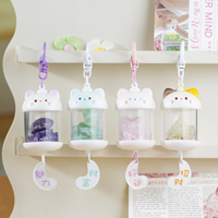 Porte-clés Chat en Cristal, Pendentif Chat de Dessin Animé, Contenant en Acrylique avec Pierre de Cristal Naturelle, Breloque Clé, Décoration Souvenir, Vente en Gros