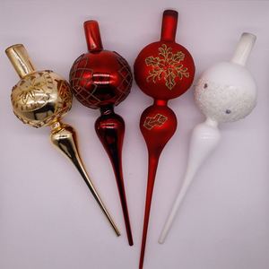 Ornements de Noël personnalisés les plus populaires, en verre, 4*4*8 cm, pendentifs pour arbre, artisanat en verre pour la décoration des fêtes - Product Image 3