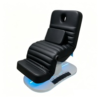Table de massage de luxe dorée pour salon de beauté, lit de beauté blanc électrique incurvé pour soins du visage et cils avec 3 moteurs