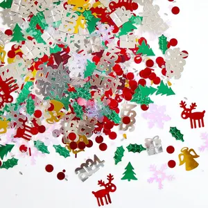 Mesa de Navidad Decoraciones de confeti Copo de nieve Confeti Decoración de mesa de Navidad Mesa de Navidad Brillo Confeti Mezcla de estilos