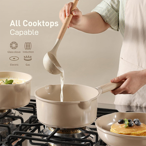 Dài xử lý đồ nấu nướng thiết kế mới nóng bán Die Cast nhôm không dính 25 cái Cookware sets với tay cầm bằng gỗ - Product Image 6