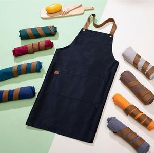 High Quality Plain Cotton Waterproof Chef Cooking Custom Logo Printing <b>Aprons</b> - Product Image 5
