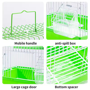 Luxury Indoor Stainless Steel <strong>Wire</strong> Small Bird <strong>Cage</strong> Parrot Budgie Canary Removable <strong>Tray</strong> Eco-Friendly Carrier Box - Product Image 3